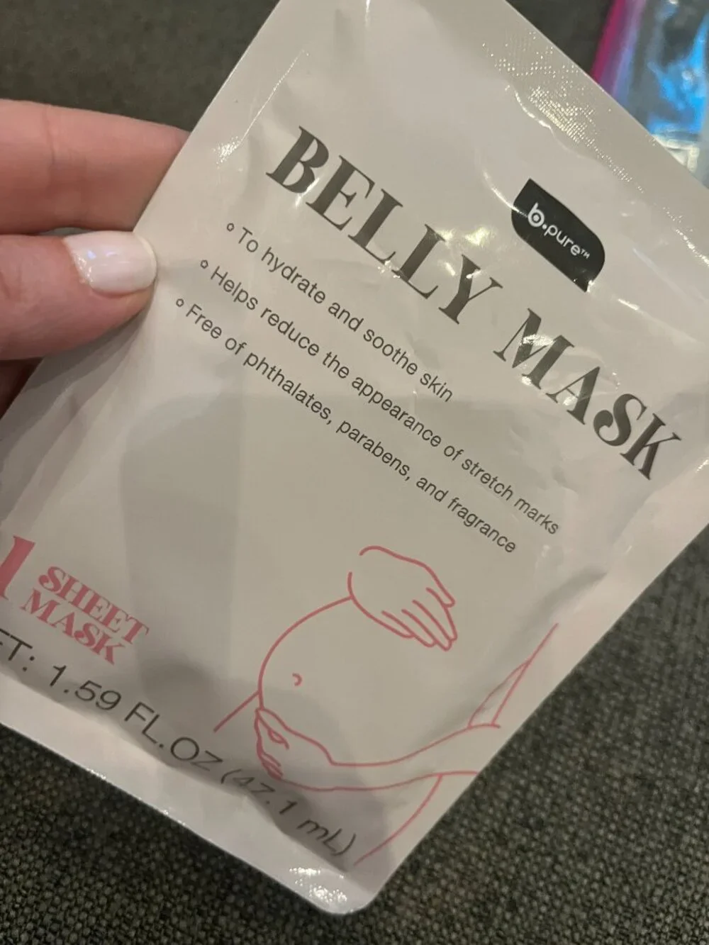 Belly Masks (Set of 3) ‎ Hydrating Soothing Stretch Mark Care B-Pure (THREE)